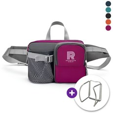 라운듀골프 파크골프파우치 파크골프힙색 초경량 넉넉한수납, 1개, 자주색