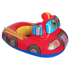 可愛工程車造型兒童泳圈，安全穩固附修補片，夏季水上玩具首選, 消防車(適1-4歲), 1個