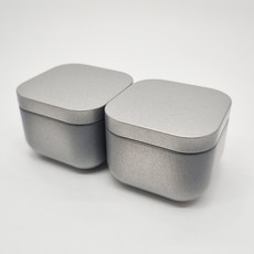 다용도 사각 미니틴케이스 수납 정리함 용기, 실버, 2개