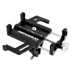 台灣公司現貨/鋁合金機車、自行車手機架/金屬手機支架/鋁合金機車手機支架/鋁合金腳踏車手機架/後視鏡金屬手機支架, 全黑色/車把款（雙翼鋁合金手機架）, 車把款（雙翼鋁合金手機架）, 全黑色