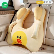 차량용 귀여운 어린이 목쿠션 헤드레스트 안전벨트 쿠션, 1개, 브라운 패밀리 샐리 치킨