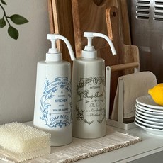 마메종 앤틱 솝 디스펜서 600ml 2color 세제통 샴푸용기, 블루