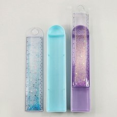 글리터 쉐이커 아크릴 자 필통 케이스, 1개