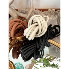 4mm 6mm 둥근 가죽끈 1야드 레자 인조 끈 마크라메 가방끈 가죽 가방만들기, 6mm 블랙 5야드, 1개