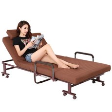 간병 침대 병원 매트리스 접이식 보조 병실 베드 간이 요양 가정용 쇼파베드 보호자용, 8. 65 브라운 매트