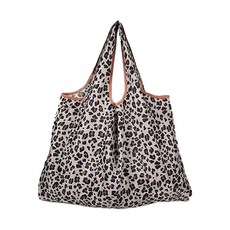 휴대용 접이식 장바구니 에코백 라지 대형 빅사이즈 쇼퍼백, 혼합 호피, 1개