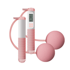 吸貓室 電子計數跳繩 智能無繩負重健身跳繩, 電子款｜櫻花粉, 1個