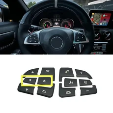 자동차 핸들 버튼 커버 트림 내부 장식 스티커 벤츠 A B GLA CLA GLS GLE CLS W176 W246 W177 호환, 블랙