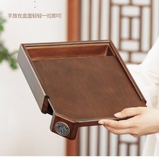 貝貝實木茶葉罐 普洱茶餅收納盒/櫃 中式大號防潮密封存茶罐 多層抽屜式分茶盤, 松果茶盒, 1個