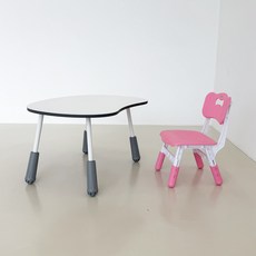 이엘퍼니처 E0 급 레미 높이조절 어린이책상 + 의자세트, 핑크