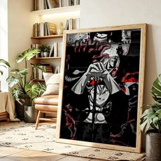 애니메이션 블랙 클로버 그림 서예 캔버스 포스터 벽 예술 미적 장식 거실용, C. 30X40cmFrameless