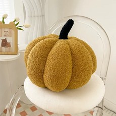 빅무드 호박쿠션 소파쿠션 인테리어 지름 35cm, 머스터드