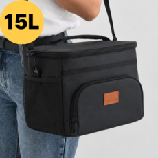 그로우파파 피크닉 15L 보냉 도시락가방, 1개, 블랙