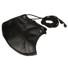 AV one 男女通用皮革遮面口罩 SM強制束縛封口罩 人型犬調教 網紅不露臉固定綁帶皮革口罩S039, 1個, 黑色軟皮革口罩