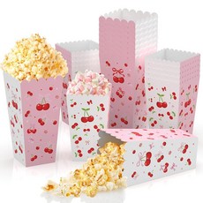 [ 1187273 ] 케이 쿠미드 체리 파티 용품 20개 팝콘 선물 상자 여름 과일 귀여운 생일 장식 그릇 버킷 백 베이비 샤워 일상 휴일용 (중간)