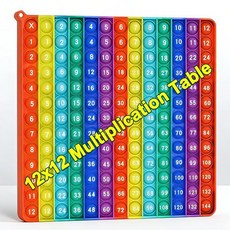 해외 LZDEMI 무지개 곱셈 테이블 팝 피젯 장난감 교육용 수학 학습 보드 게임 12x12배 연습 다채로운 실리콘 푸시 버블 감각 20cm 색상 레드 미국매장정품+ 18945, 20cm Color Red Multiplication.