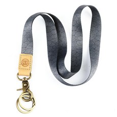 Glodentai 열쇠용 랜야드 쿨 넥 스트랩 키 체인 홀더 ID 배지 지갑용 긴 랜야드 블랙 서클 표준