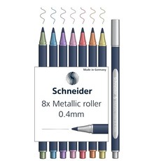 슈나이더 Schneider 메탈릭 롤러 볼 페인트 잇 Paint it 050 펜촉 0.4mm 8색 세트 ML05011502 수성 안료 펜, 1개, 상세페이지 참조