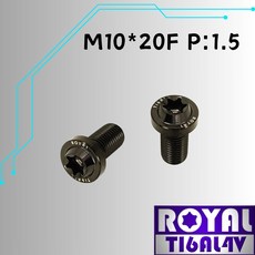 ROYAL M10*20F P:1.5 飛碟頭型螺絲 64鈦/鈦合金螺絲 - 帝王黑, 1個