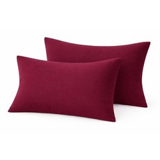 COTTON STICH 유아용 베개 커버 2개 세트 미니 베개 커버 600수 면 아동용 부드럽고 가벼운 베개 커버 (와인 유아 30.5x40.6cm(12x16인치) 지퍼, COTTON STICH 유아용 베개 커버 2개 세트,, 와인