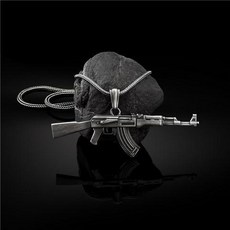 유럽 미국 복고풍 AK47 소총 펜던트 목걸이 트렌드 힙합 남성 스웨터 체인