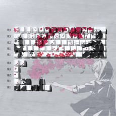 레이븐 사쿠라 애니 테마 PBT 체리 기계식키보드 포인트 커스텀 키캡 129, CHINA, White Keycap