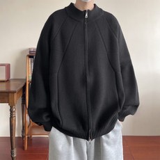 2025秋冬新款開衫毛衣 美式復古休閒慵懶風V領針織衫男純色外套