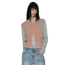 매장정품 PARTIMENTO 파르티멘토 WOMEN 니트 가디건 레이어 롱슬리브 티_멜란지 PW-25132ML 886006