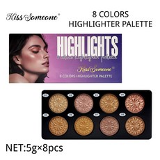 8色高光粉餅修容遮瑕鼻影立體啞光眼影, 1個, 6016