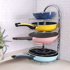 조립식선반 크롬도금 후라이팬 냄비정리랙 5단