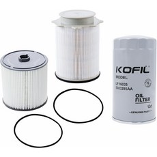 2019년형 및 최신 닷지 램 2500 3500 4500 5500을 위한 Kofil 6.7L 커민스 연료 필터 물 분리기 오일 세트 교체 번호 68436631AA, 68157291AA+6843663