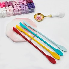 [희모리] 실링왁스 스푼주걱 잔여왁스 제거 실리콘 더블헤드 주걱, 실링왁스 스푼주걱_검정
