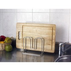 台灣製造 304不鏽鋼凹型砧板架 鍋蓋架 線間距3.5cm 可放木頭砧板, 1個, 不鏽鋼