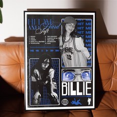 포스터월드 빌리아일리시 인테리어 포스터 빈티지 액자 감성 거실 현관 그림 BI 01, A4 사이즈(210x297mm), A4포스터만 구매