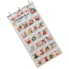 24개의 채울 수 있는 포켓 캔버스가 있는 카운트다운 달력 크리스마스 장식 축제 선물 가방에 매달려 있는 출현 벽