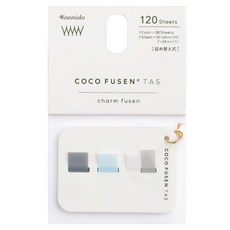 Kanmido Coco Husen 4色標籤索引貼紙補充包 方形 白色 灰色 CFT-A-201, 1個, 120入