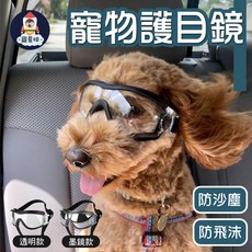 寵星球 寵物護目鏡 狗狗墨鏡 拍照必備 防沙塵 防飛沫, 1個, 透明款