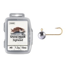 샤인 훅 지그헤드 덕용 15개입 라이트게임 볼락 전갱이 지그 루어 바늘, 1개