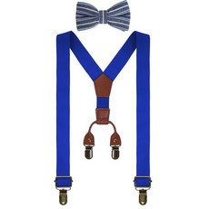 Mifengda 남아용 멜빵 및 나비 넥타이 세트 용 미리 묶인 넥타이 조절 가능한 아기 웨딩 파티용 베이지. 129367