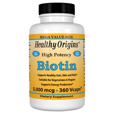 Healthy Origins 生物素素食膠囊 5000mcg, 360顆, 1罐