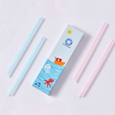 BABY-GAGA 小卡卡環保吸管 2支組 可拆洗 台灣製造 藍粉兩色 適用馬克杯, 1個, 1個裝