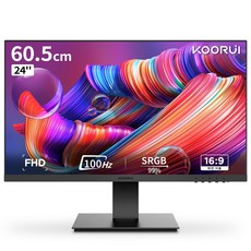 KOORUI 24인치 FHD VA 100Hz 슬림베젤 로우 블루라이트 지원 광시야각 모니터, E2412F, 60.4cm