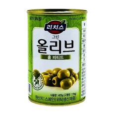 리치스 씨없는 그린올리브 홀 피티드 405g, 1개