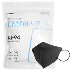 다잘 국산 KF94 새부리형 숨쉬기편한 귀편한 마스크 대형, 100개입, 1개, 블랙