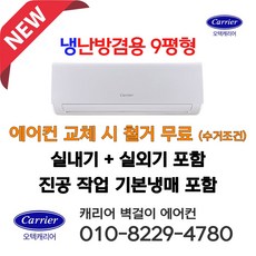 캐리어 벽걸이냉난방기 인버터 냉온풍기 냉난방겸용 에어컨 9평형 DARP-0091GAWSD 설치비별도 가정용 농막 업소용 서울 경기 일부 외 배송비 별도 라마홈, 벽걸이냉난방기 9평형, 일반배관형