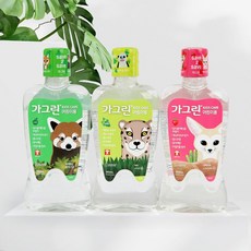 가그린(사과 딸기 청포도맛) 어린이 3종 무첨가 불소 충치예방 자일리톨 함유 380ml, 1개