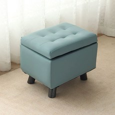 옷보관 의자 가정용 수납 낮은 정리함 가죽 상자 미니 스툴, L. 표준 버전 다크 시안 40cmL x 30, L. 표준 버전 다크 시안 40cmL x 30