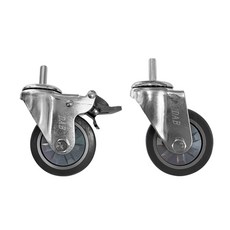 ＊中崙五金【附發票】DAB 儀器輪 3吋 3" 外牙螺桿(活動輪/煞車輪) 手推車輪子底座加厚更耐重 耐磨無噪音, 1個, 活動輪