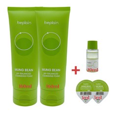 비플레인 녹두 약산성 클렌징폼 더블 기획세트, 160ml, 2개