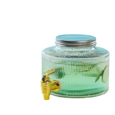 派對飲料桶 果汁桶 冰箱冷水壺 玻璃材質, 1個, 金色龍頭, 透明白, 2.5L